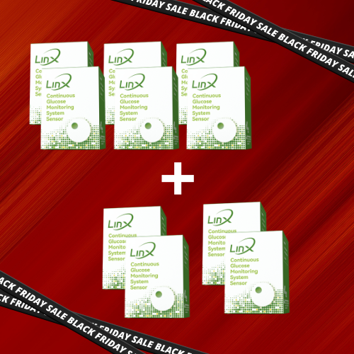 GluX glükóz monitorozó CGM szenzor 6+4 BLACK FRIDAY csomag (10db)
