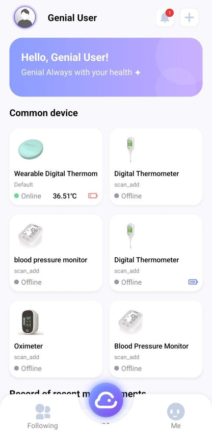 GluX okos lázmérő tapasz – folyamatos testhő monitorozás appban - GluX