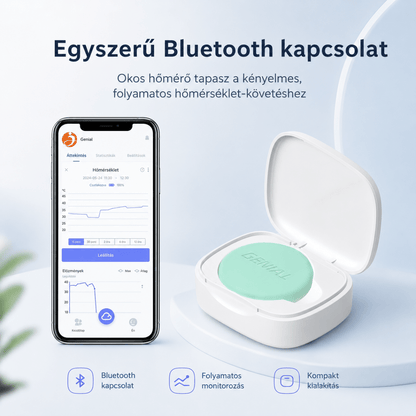 Okos hőmérő szenzor – vezeték nélküli testhőmérséklet-monitorozás - GluX