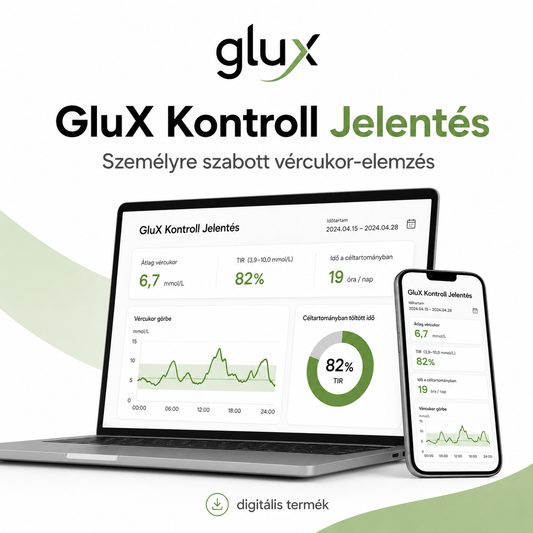 GluX Kontroll – Személyre szabott vércukor-elemzés és tanácsadás
